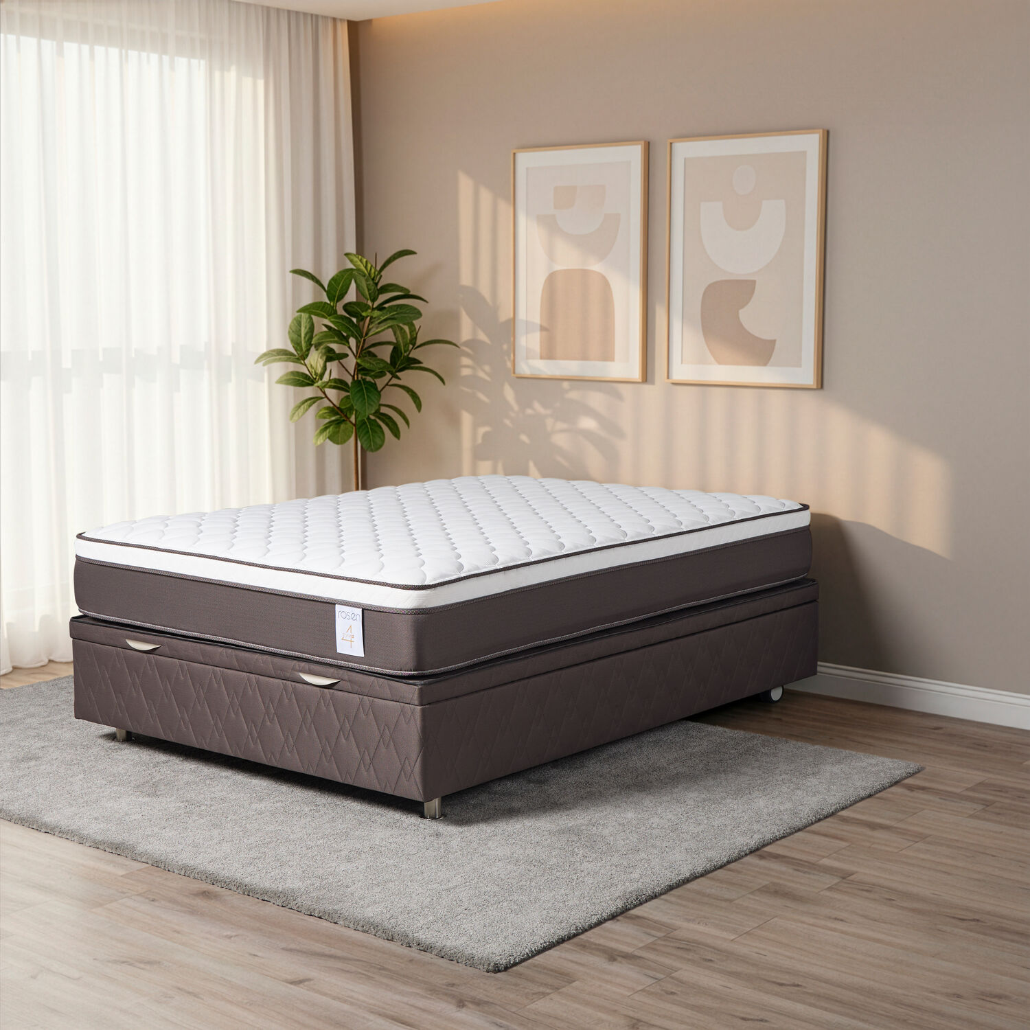 Cama Ba&uacute;l Rosen New Style 4 / 2 Plazas / Base Normal image number 5.0