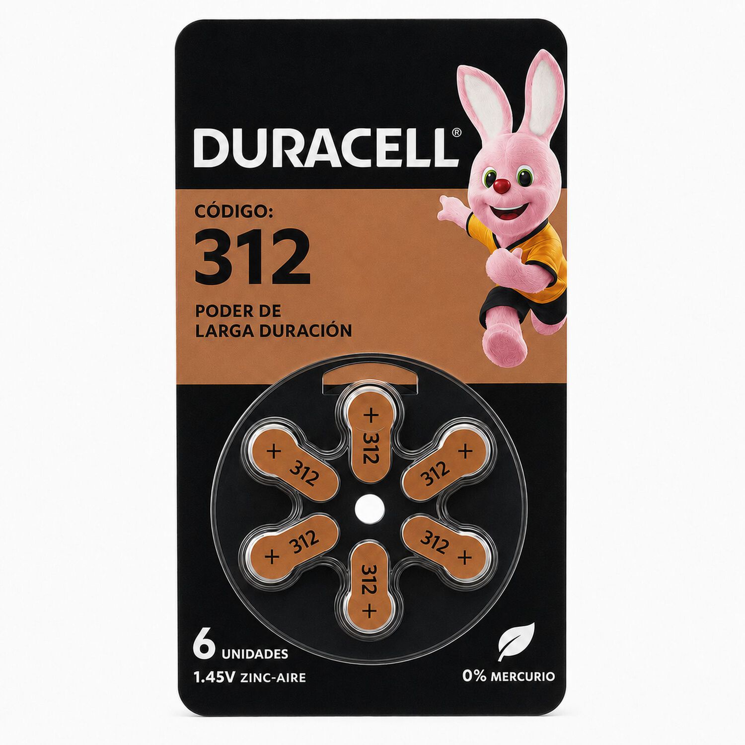 Pila Duracel 312 Auditiva - Pack De 6u Larga Duraci&oacute;n image number 0.0
