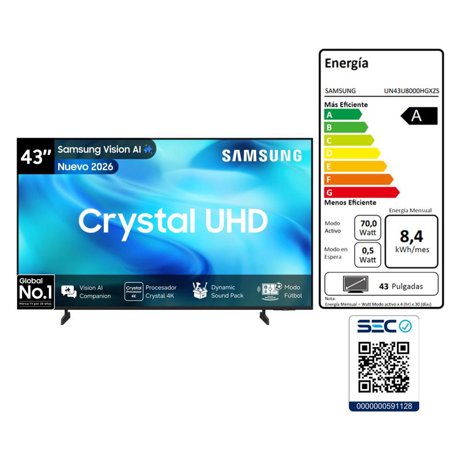 Led 43" Samsung U8000H / Ultra HD 4K / Vision AI Smart TV 2026 image number 7.0