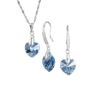 Conjunto Romance Cristales Genuinos Aquamarine