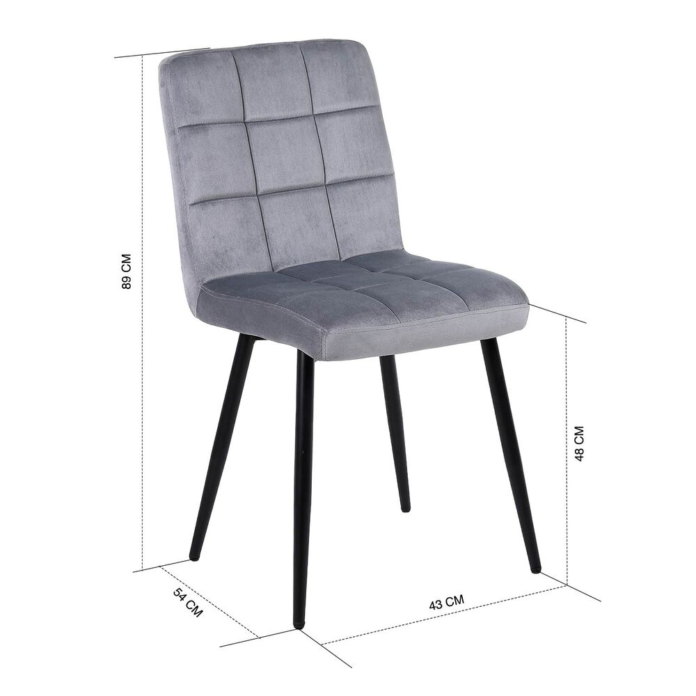 Pack De 4 Sillas De Comedor Modernas Novahus Velvet Gris image number 7.0