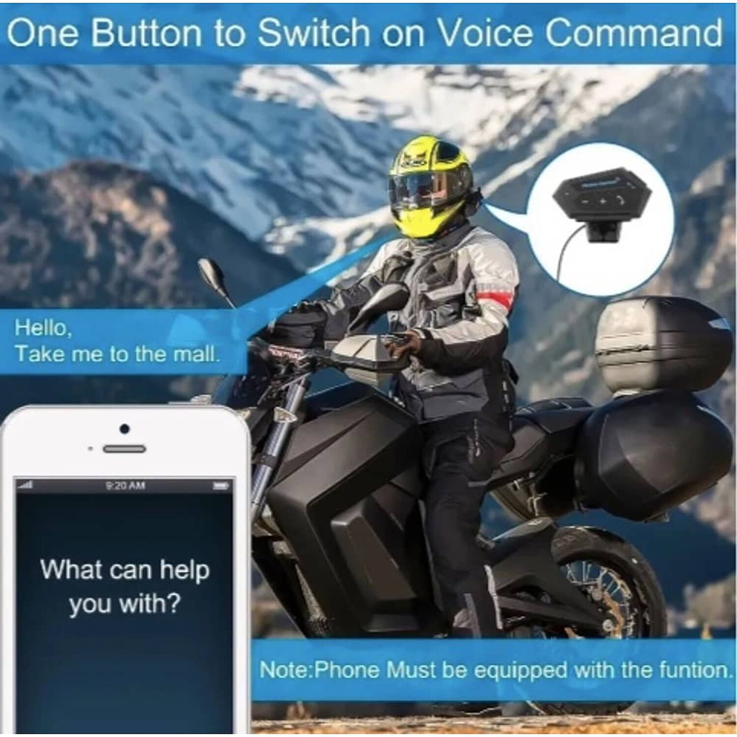 Auriculares Bluetooth Bt12 Intercomunicador Moto Bluetooth 5 Tipo Bt-12s image number 1.0