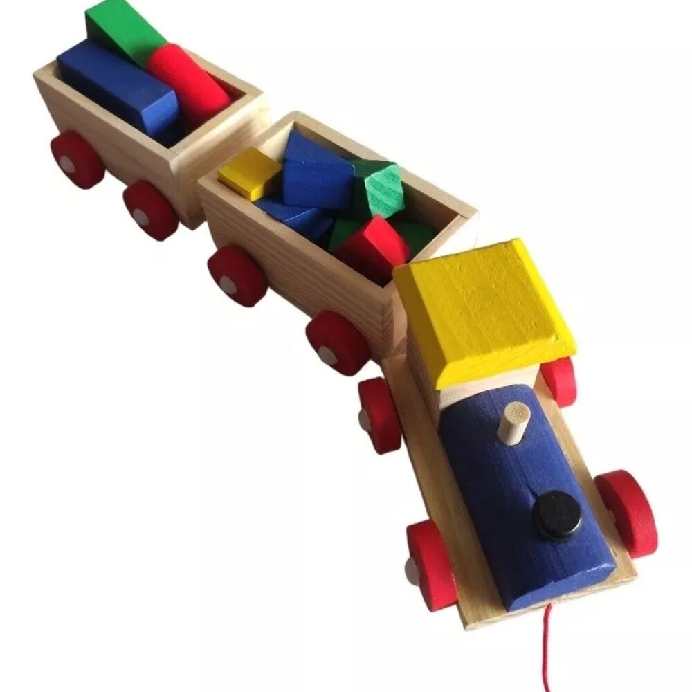 Tren De Carga Madera Con Figuras Geométricas Para Niños image number 1.0
