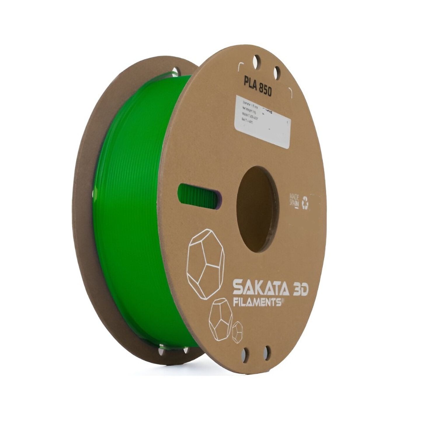 Filamento Sakata Pla 850 Glass Verde 1.75mm 1kg image number 0.0