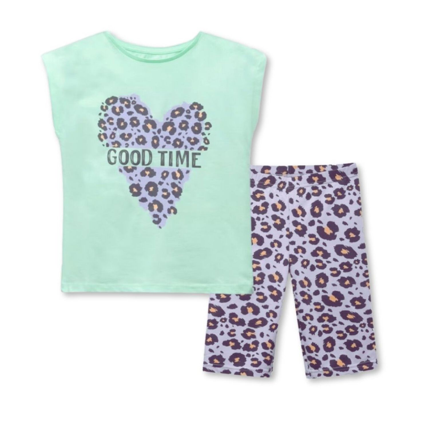 Set 2 Piezas Conjunto Ni&ntilde;a Polera Y Pantal&oacute;n Tedmimak Verano 100% Algod&oacute;n Good Time image number 0.0