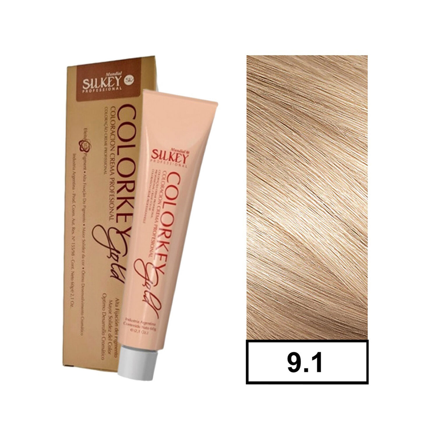 Colorkey Gold - Tintura Permanente Efecto 3d Pigment Silkey 60gr + Oxidante - 9.1 Rubio Extra Claro Ceniza image number 0.0
