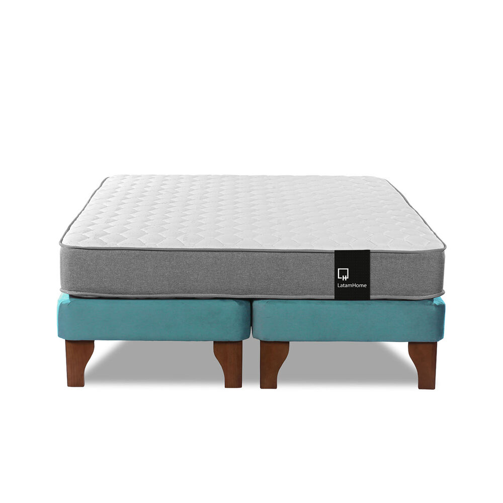 Cama Europea Zen Best Tela Velvet Turquesa 2 Plazas image number 3.0