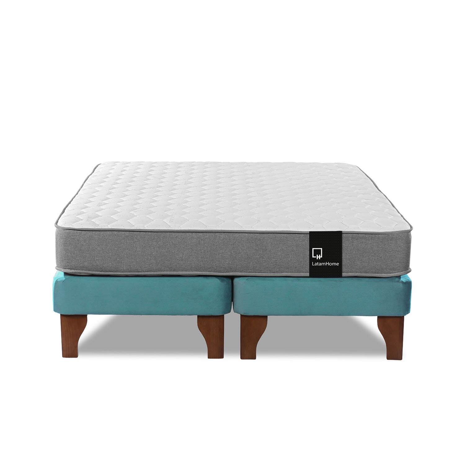 Cama Europea Zen Best Tela Velvet Turquesa 2 Plazas image number 3.0