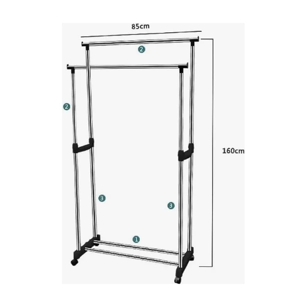 Colgador De Metal Exhibidor De Ropa Con Ruedas Perchero image number 4.0