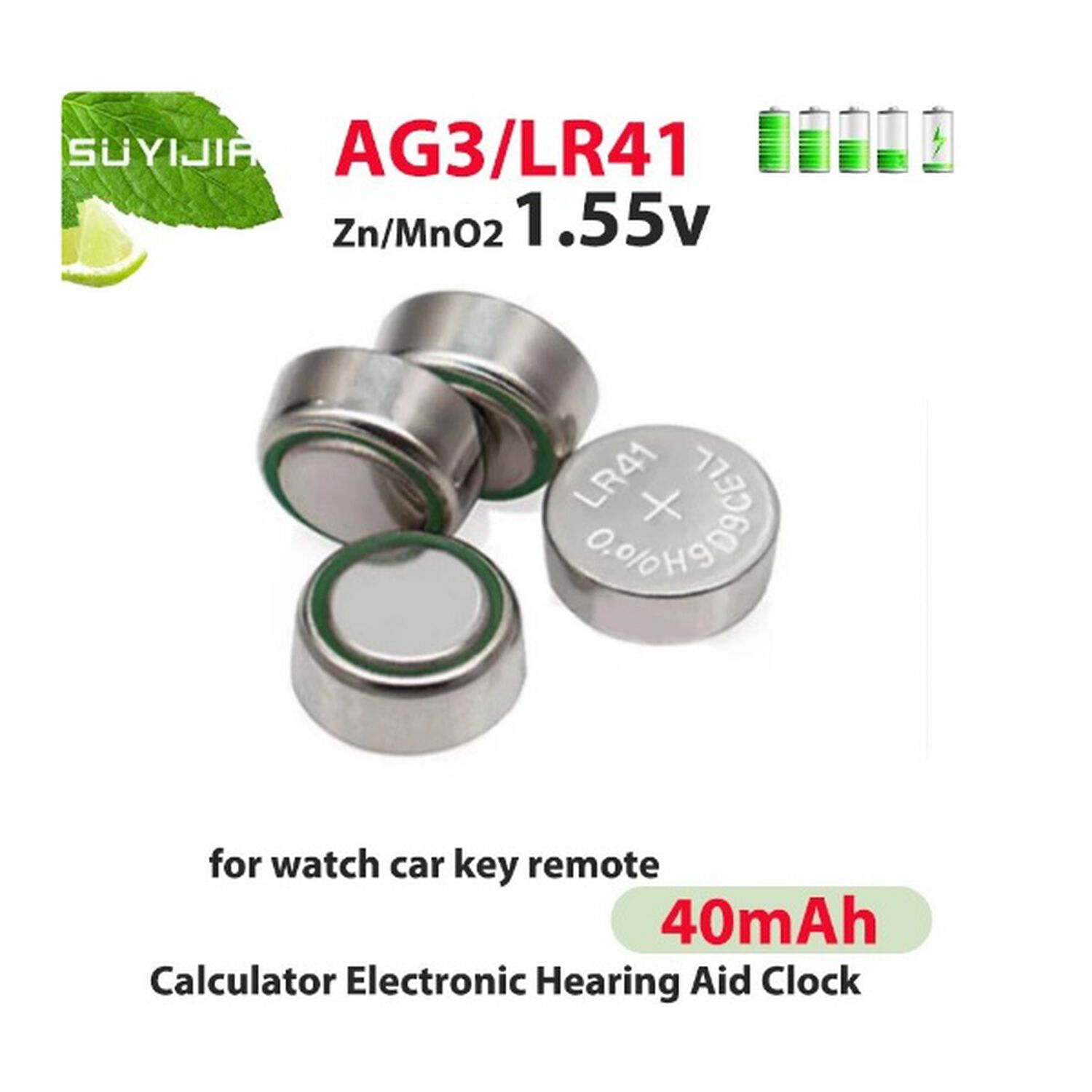 Pilas Para Reloj Calculadoras Boton U Otros Usos Lr41w Ag3 392a 1,5v Cx41 image number 2.0