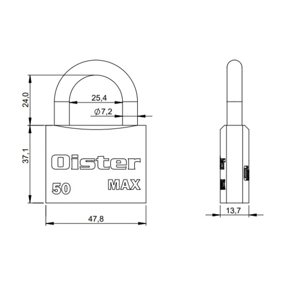Candado Oister Max 50mm image number 4.0