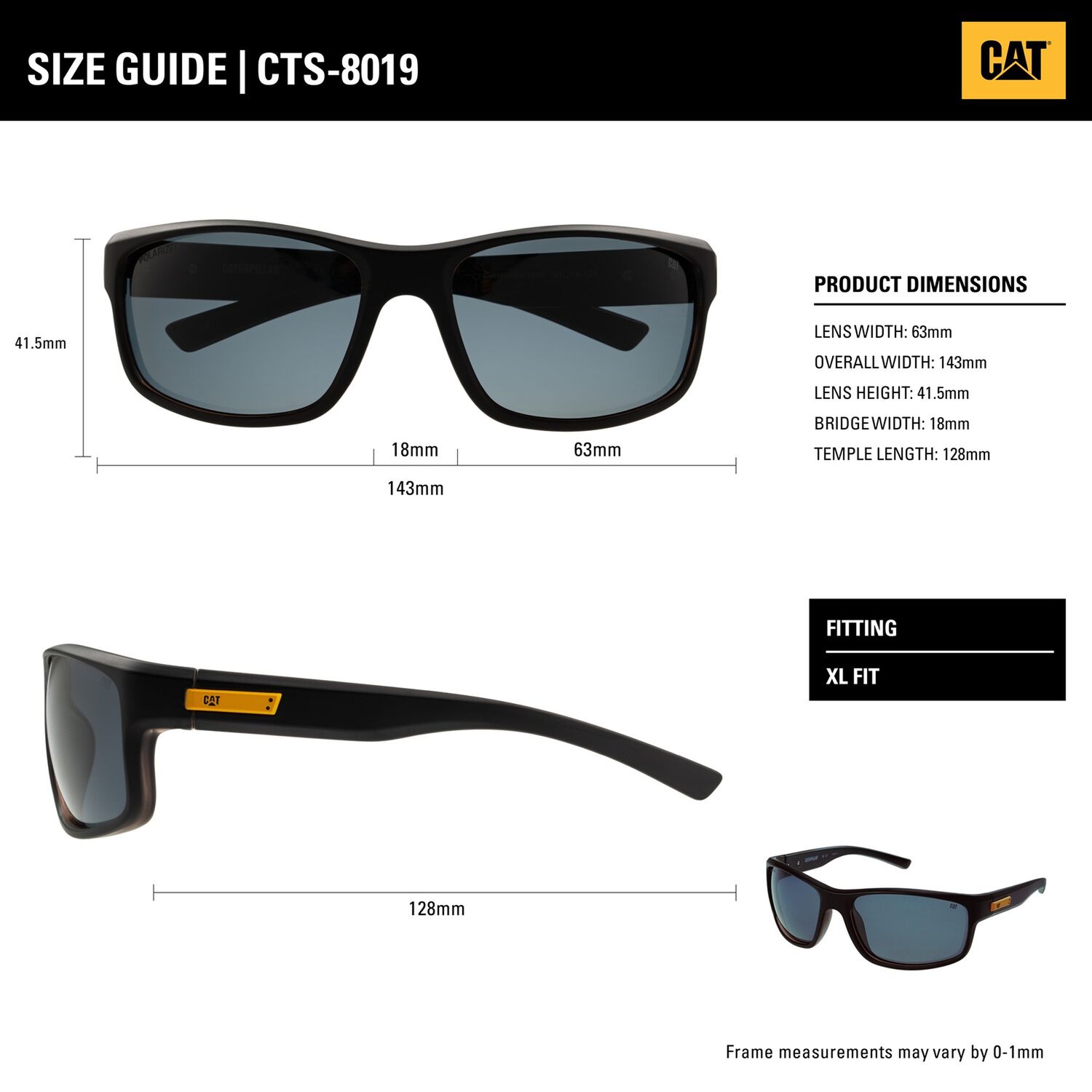 Lentes De Sol Polarizados Cat Cts-8019-104p Negro image number 2.0