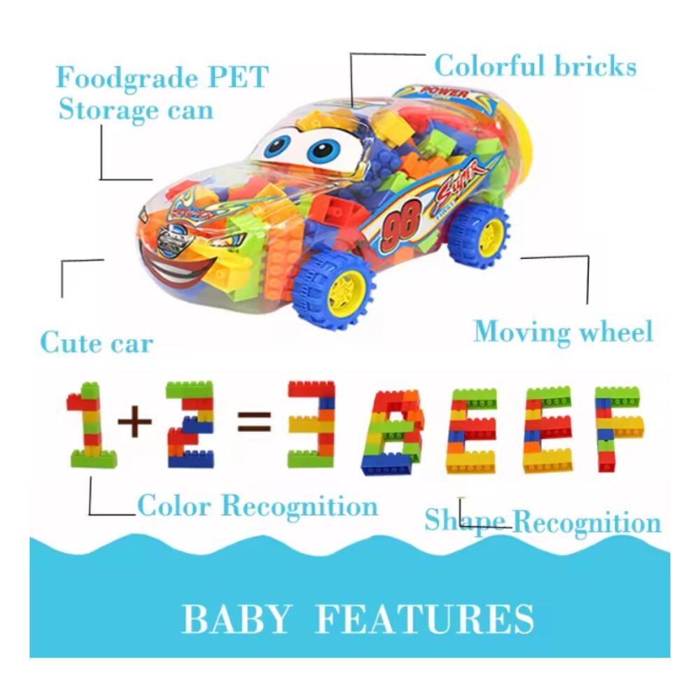 Juguetes Bloques De Construccion En Auto Portatil Infantil image number 2.0