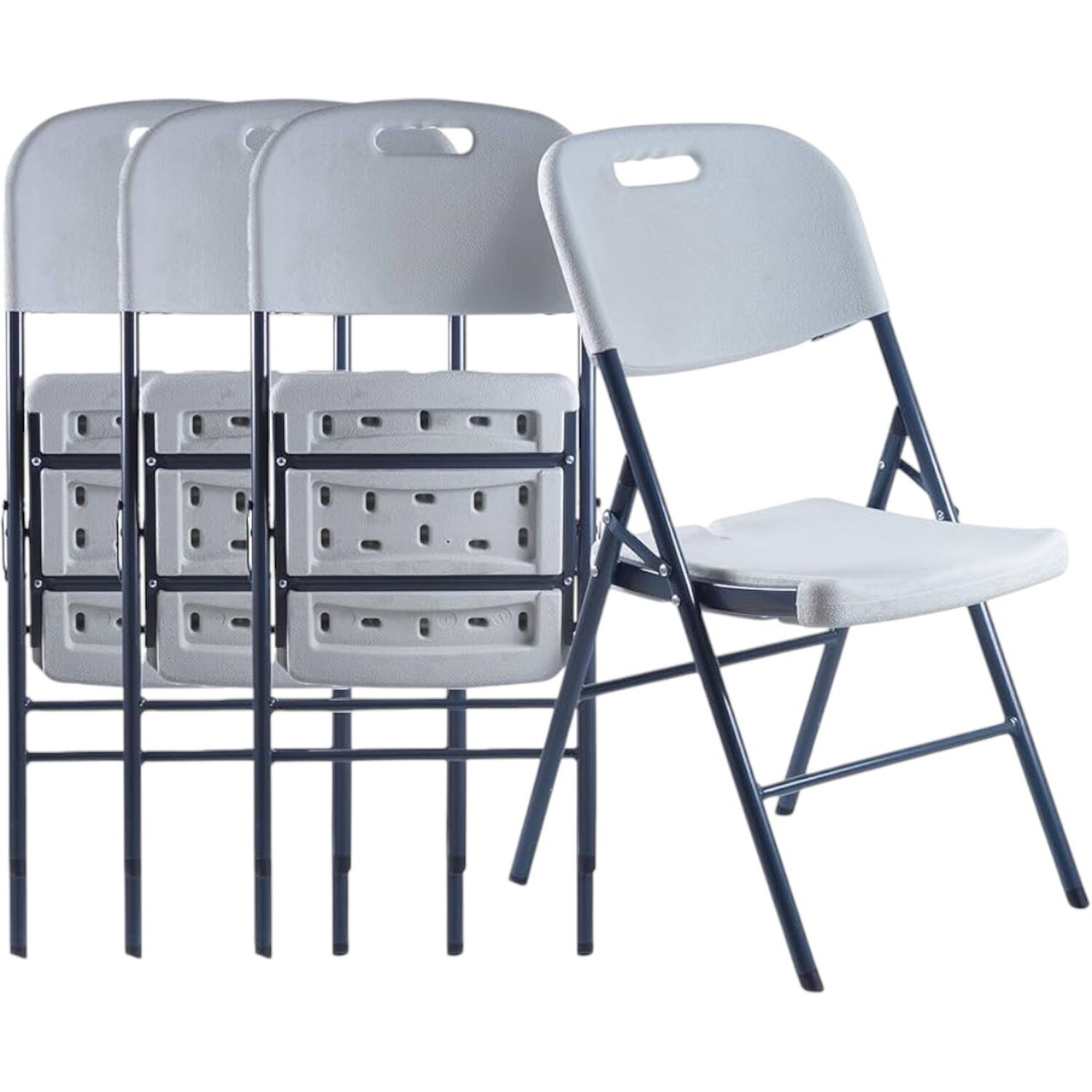 Set X4 Sillas Plegables De Plastico Para Fiestas Y Eventos Color Blanco image number 0.0