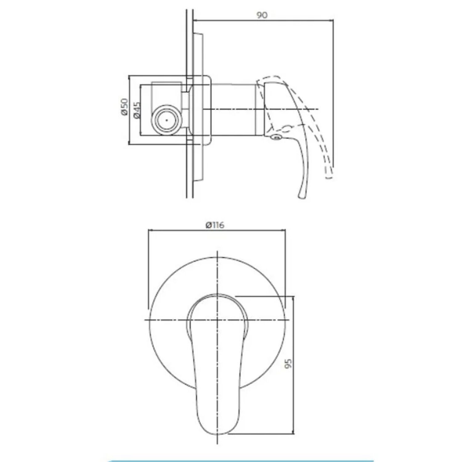 Monomando Llave Grifo Para Ducha Empotrado Modelo New Standard Marca Stretto image number 6.0