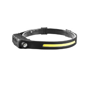 Luz Linterna Cintillo Cabeza 1 Tira Led Doble Sensor Recargable Usb Potente Cob Frontal