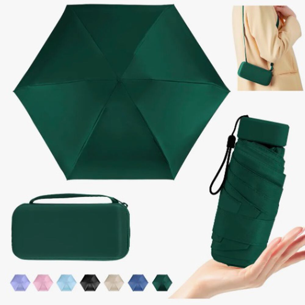 Mini Paragua Plegable Port&aacute;til Anti-uv Verde image number 0.0
