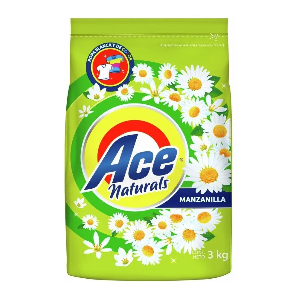 Detergente En Polvo Ace Naturals Manzanilla 3 Kg image number 2.0