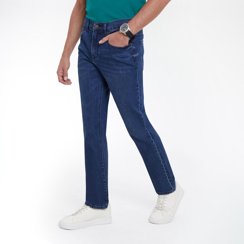 Jeans Tiro Medio Regular Fit Hombre The King's Polo Club image number 2.0