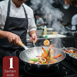 Sart&eacute;n Wok Tradicional Chino De 37cm Acero Al Carbono