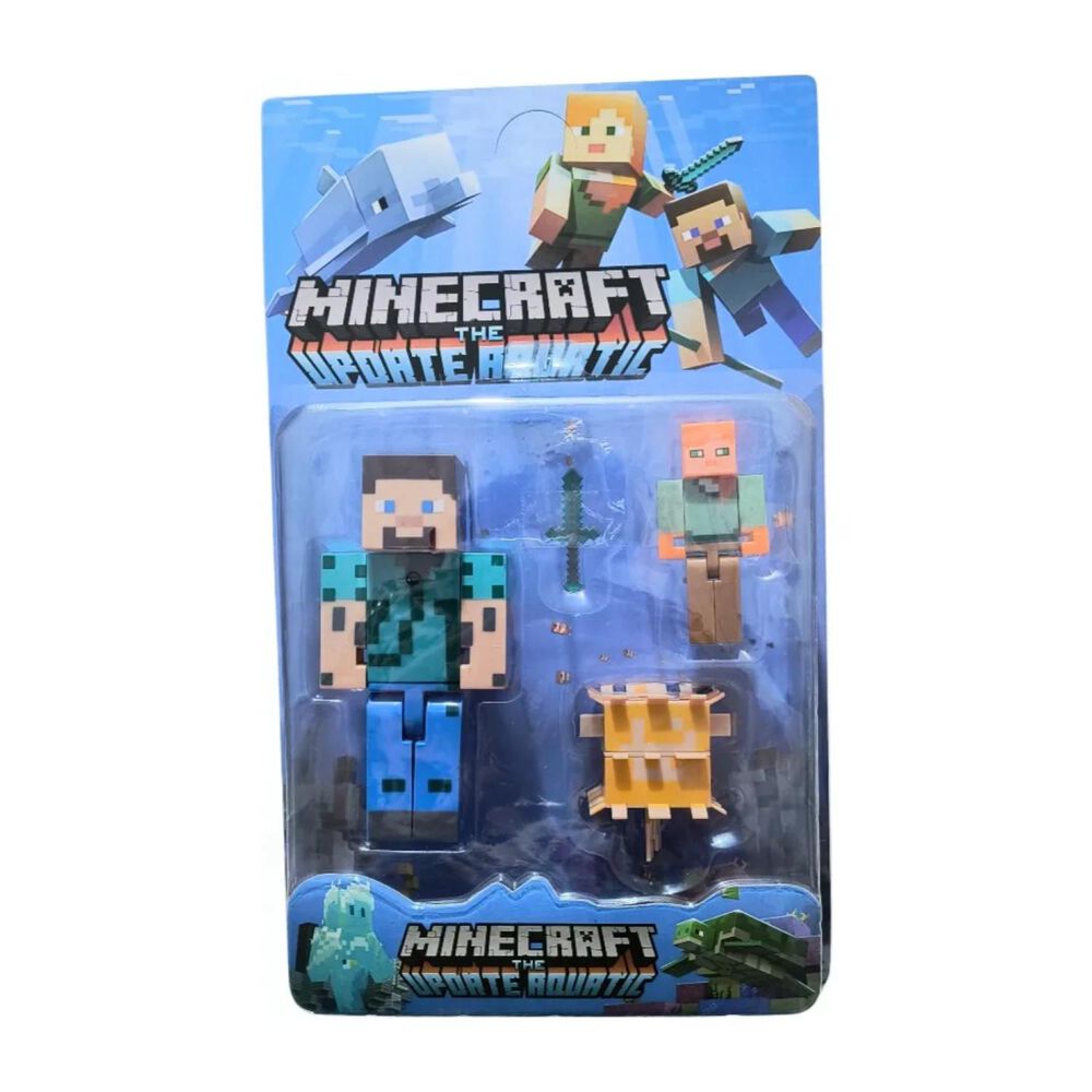 Juguete Figuras Set Minecraft Aquatic 4 Piezas Accesorios image number 0.0