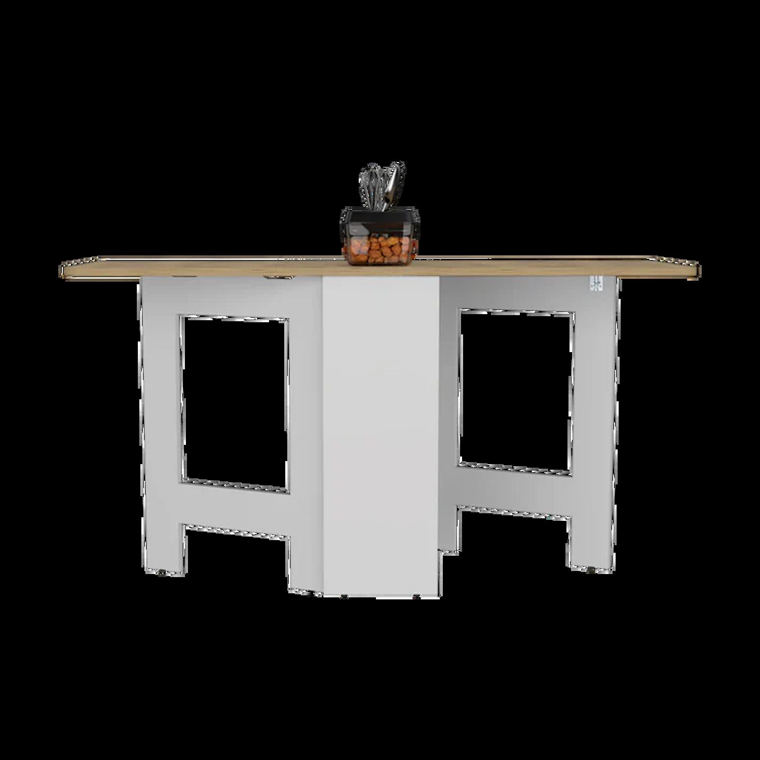 Mesa Plegable Fm-001b - Blanco Y Caf&eacute; Claro image number 1.0