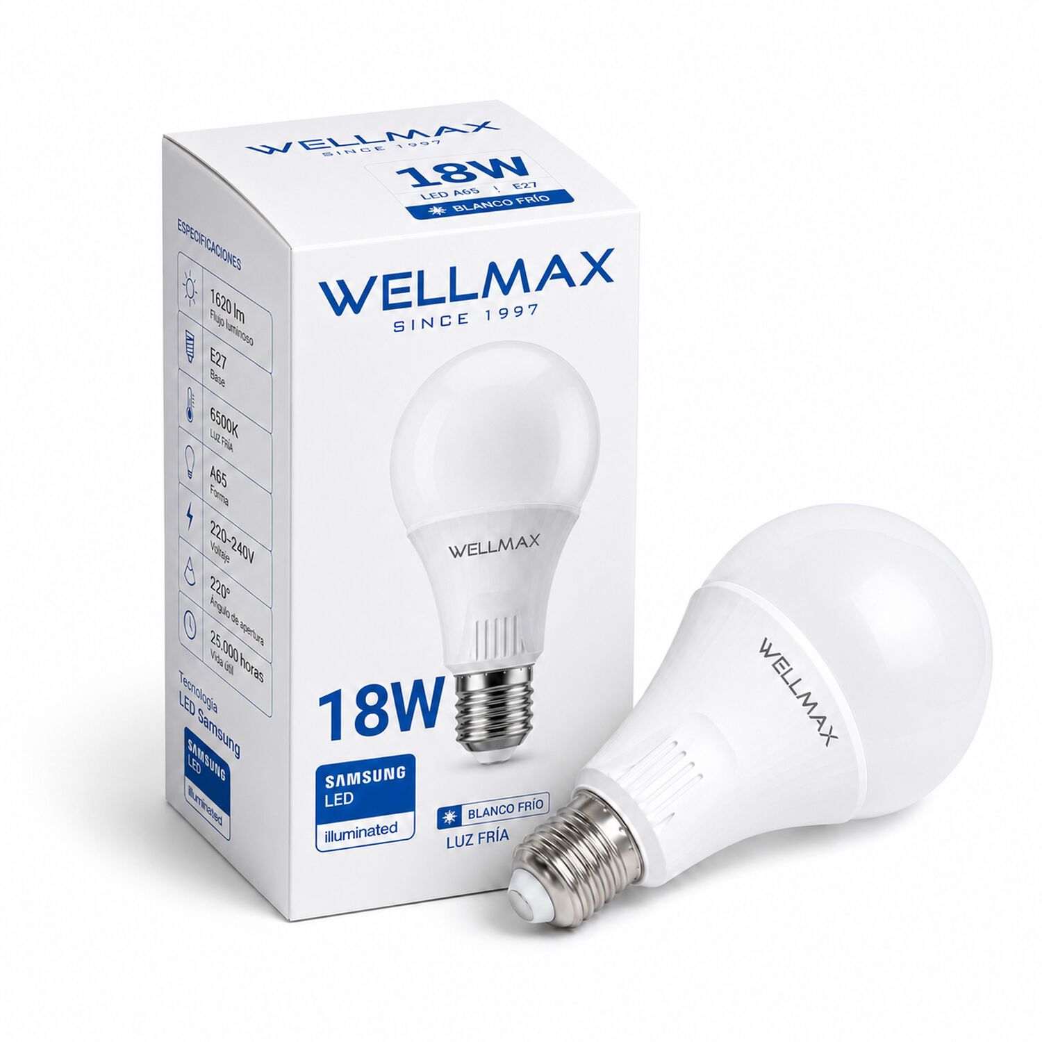 Ampolleta Led Samsung Wellmax 18w High Power Lumens Luz Fria image number 0.0