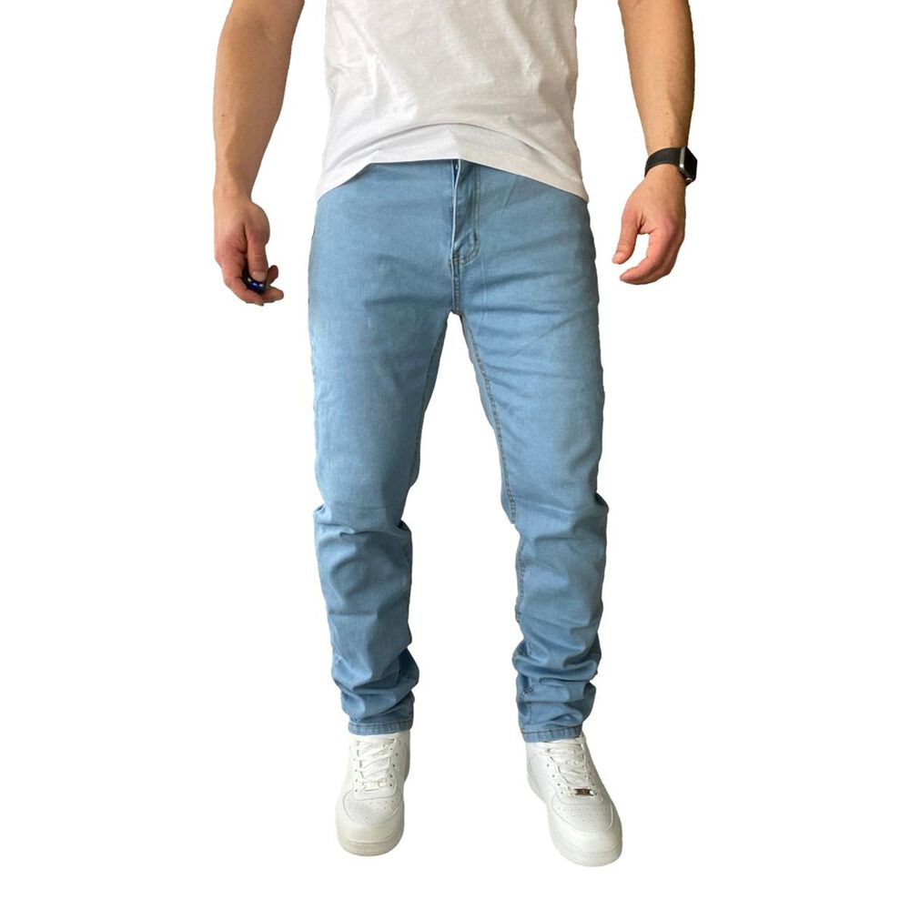 Pantal&oacute;n Jeans Elasticado Slim Celeste image number 2.0