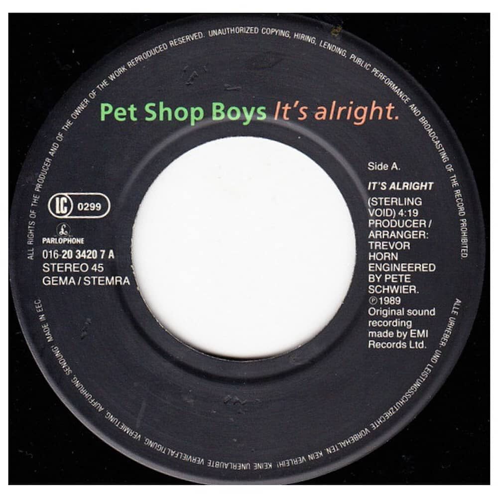 Pet Shop Boys - It's Alright | 7'' Single Vinilo Usado image number 2.0