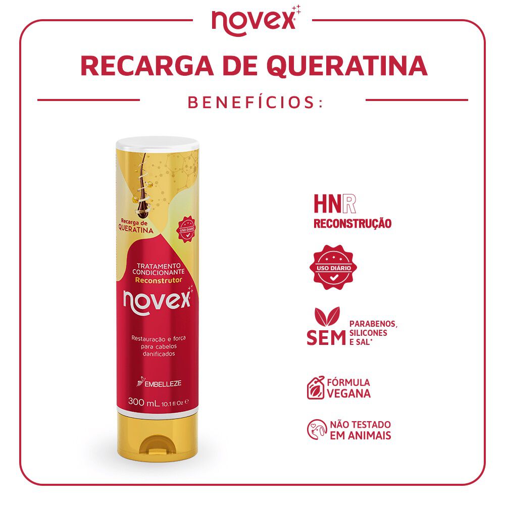 Acondicionador Recarga De Queratina Novex 300ml image number 2.0