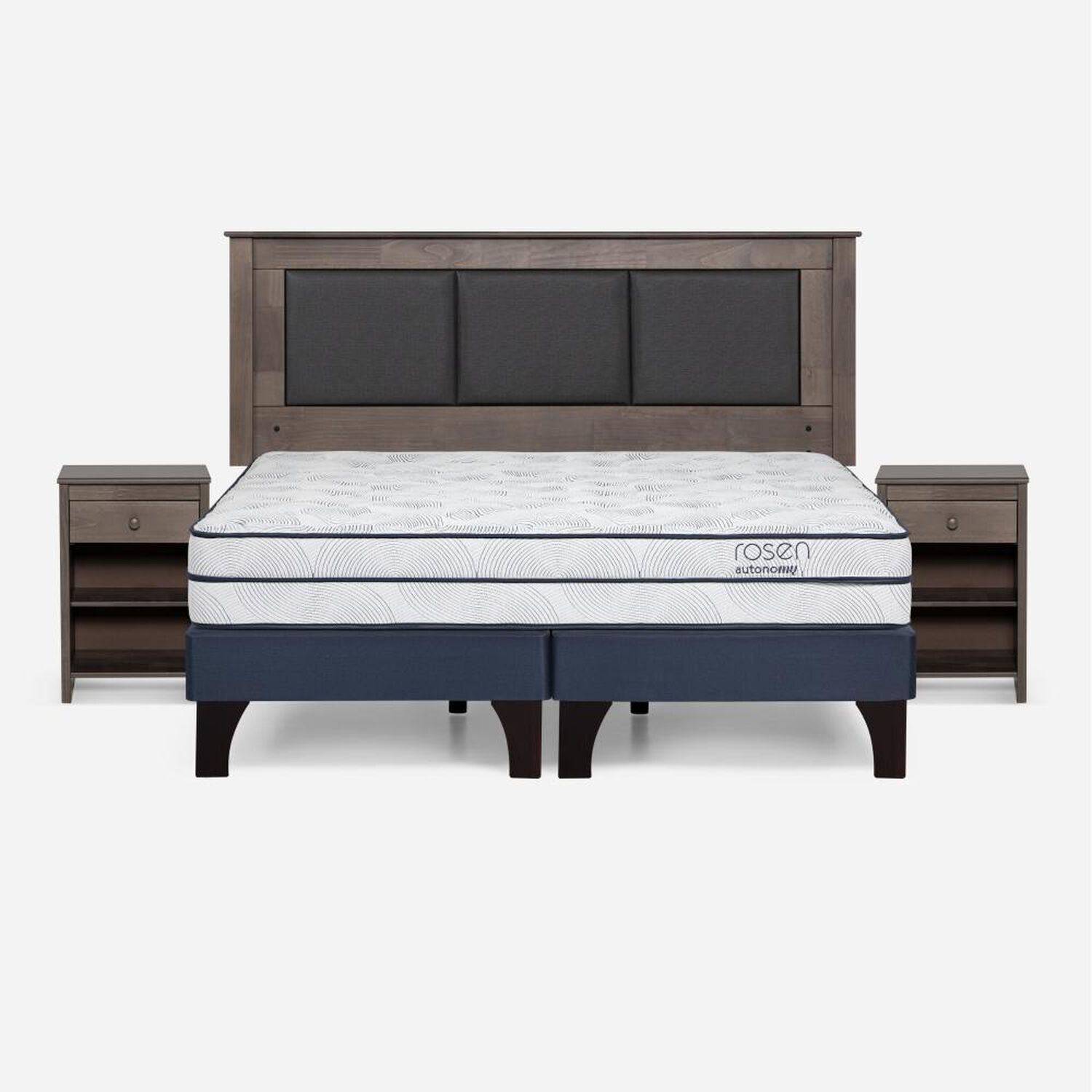 Cama Europea Rosen Autonomy Sky / 2 Plazas / Base Dividida + Set De Maderas image number 0.0