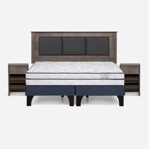 Cama Europea Rosen Autonomy Sky / 2 Plazas / Base Dividida + Set De Maderas