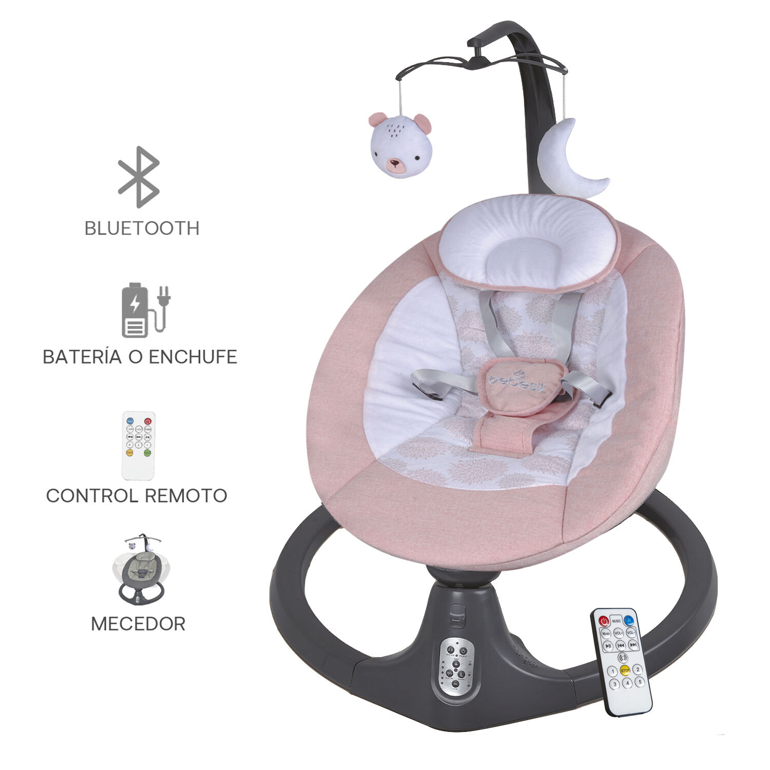 Silla Nido Baby Swing Rosado image number 4.0