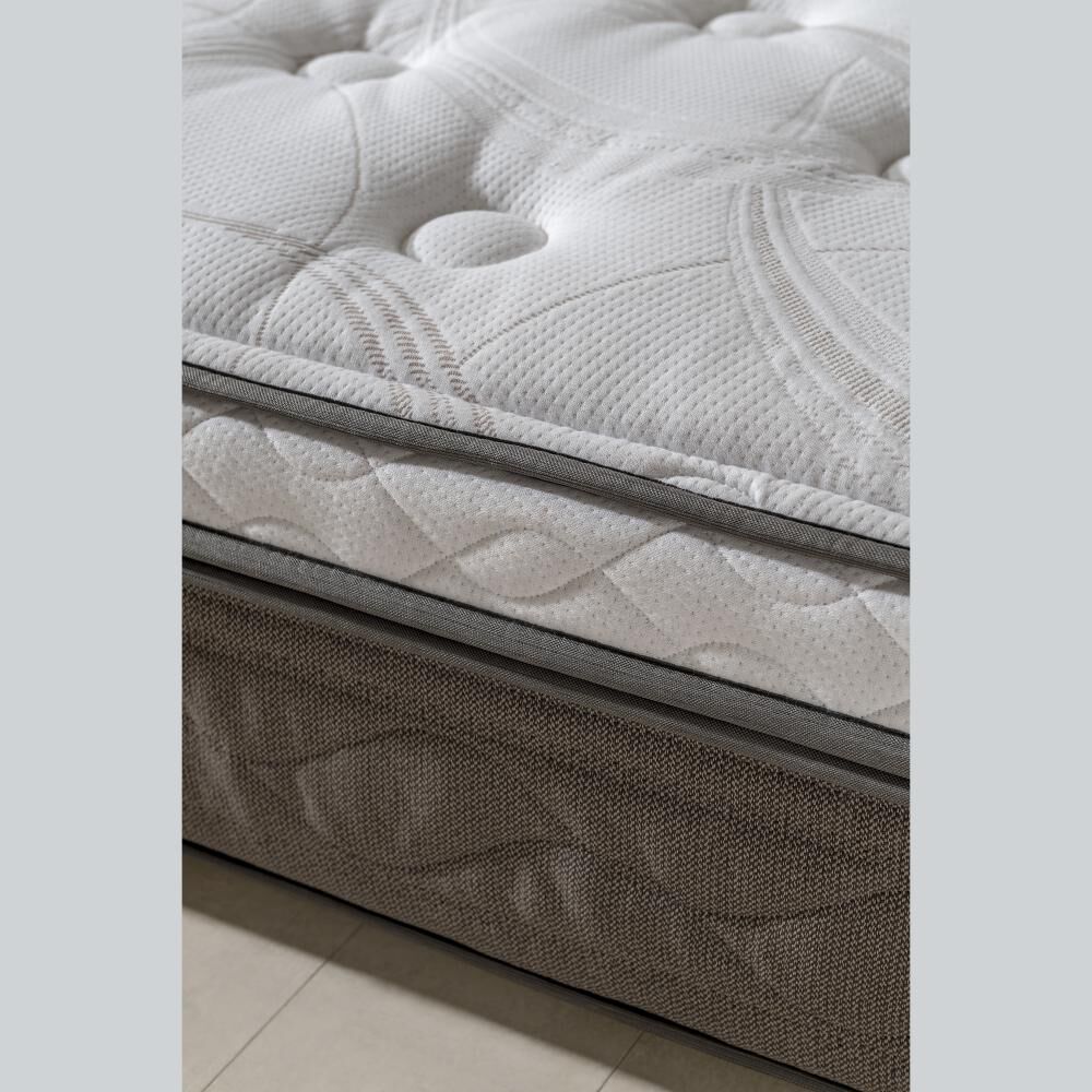 Cama Europea Rosen New Style 6 / 2 Plazas / Base Dividida + Set De Maderas Robin Chocolate image number 3.0
