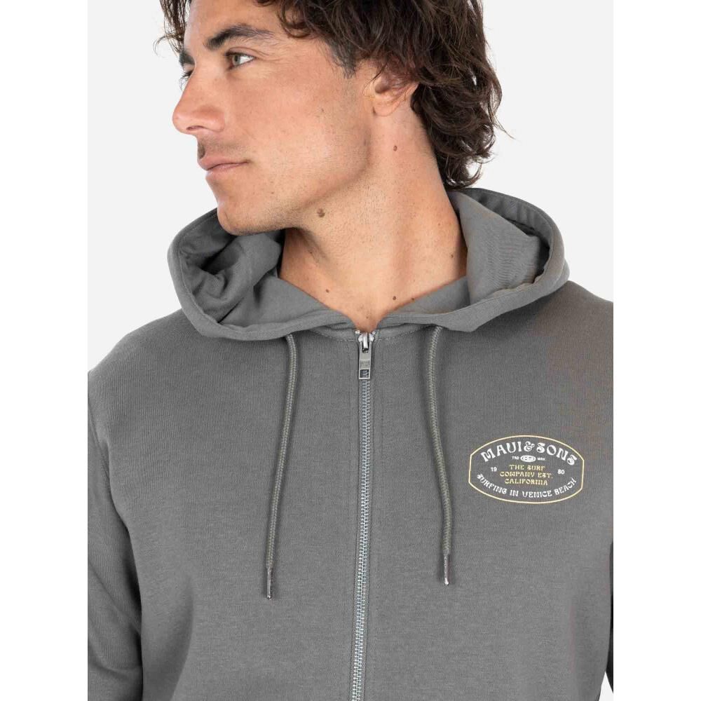 Polerón Liso Con Cierre Cuello Redondo Con Capucha Hombre Maui And Sons image number 3.0
