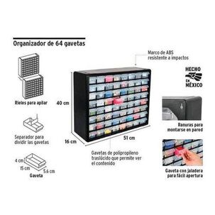 Organizador De Herramientas, Pernos, Golillas. Truper