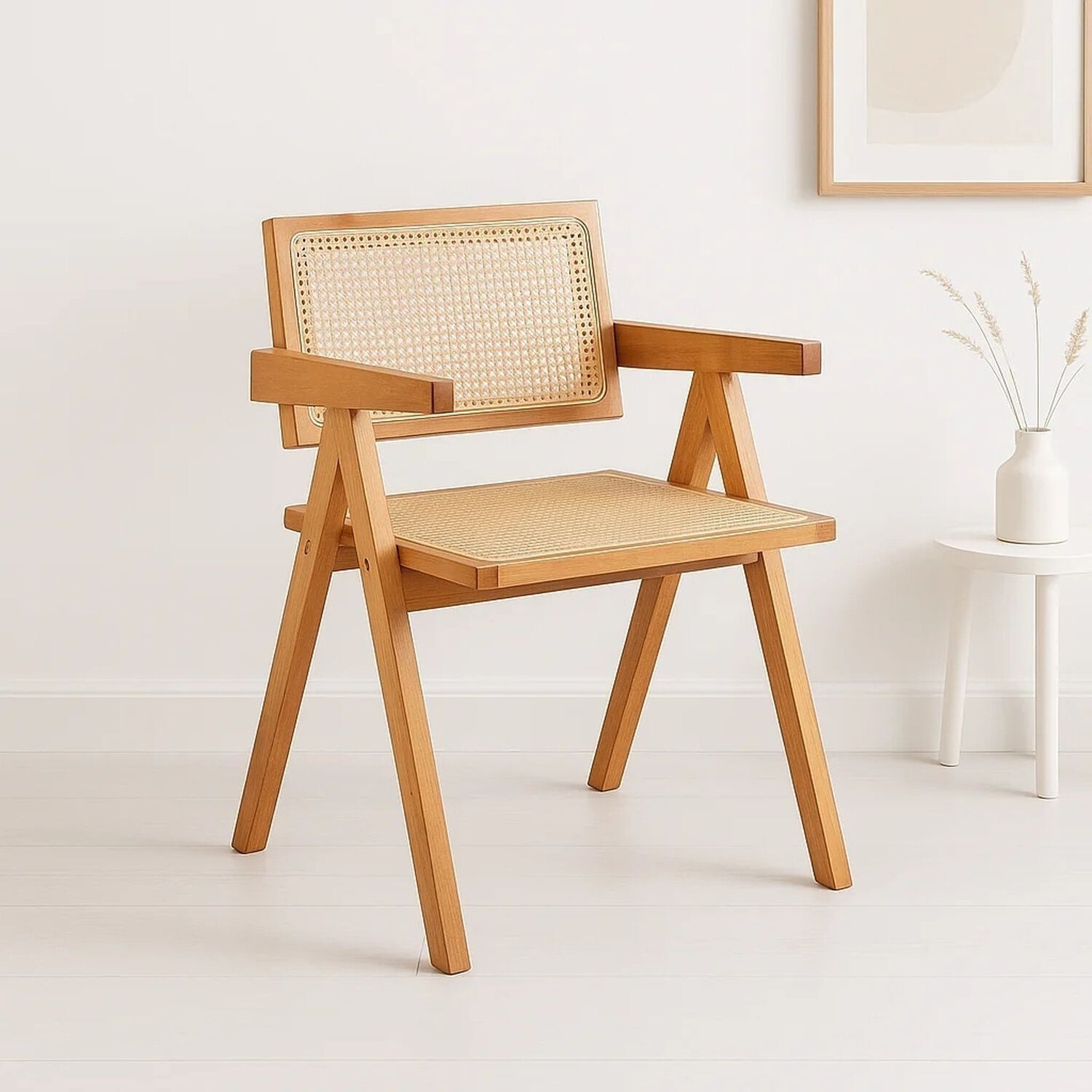 Silla Sitial Butaca Chandigarh Madera Rattan Natural image number 1.0