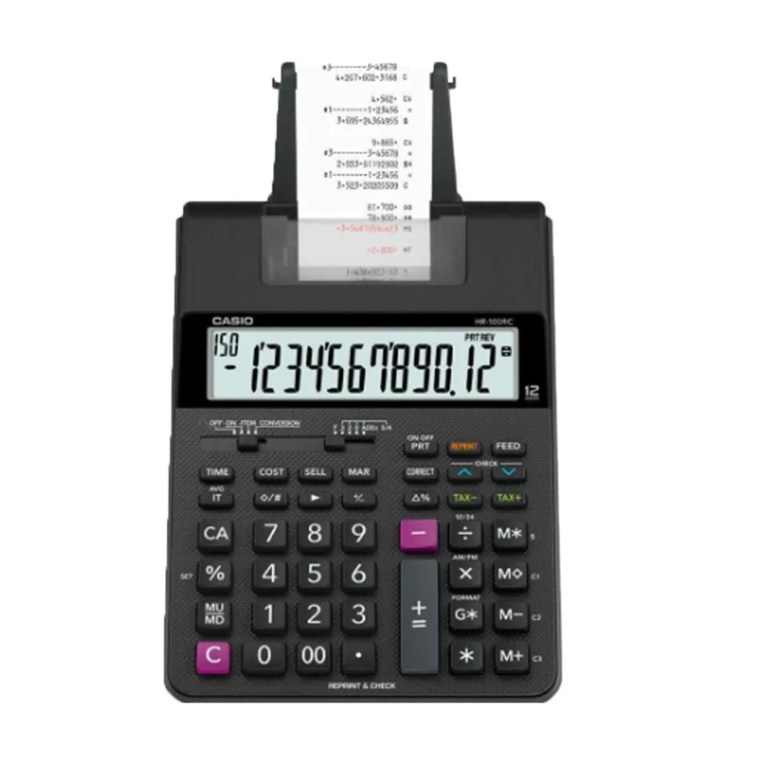 Calculadora De Impresion 21 Funciones Negro Hr-100rc image number 0.0