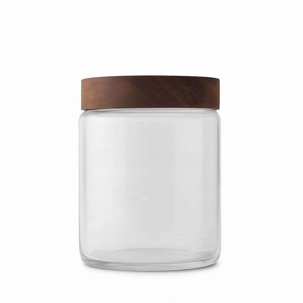 Frasco Vidrio Tapa Madera 750ml Allegra Recipiente image number 1.0
