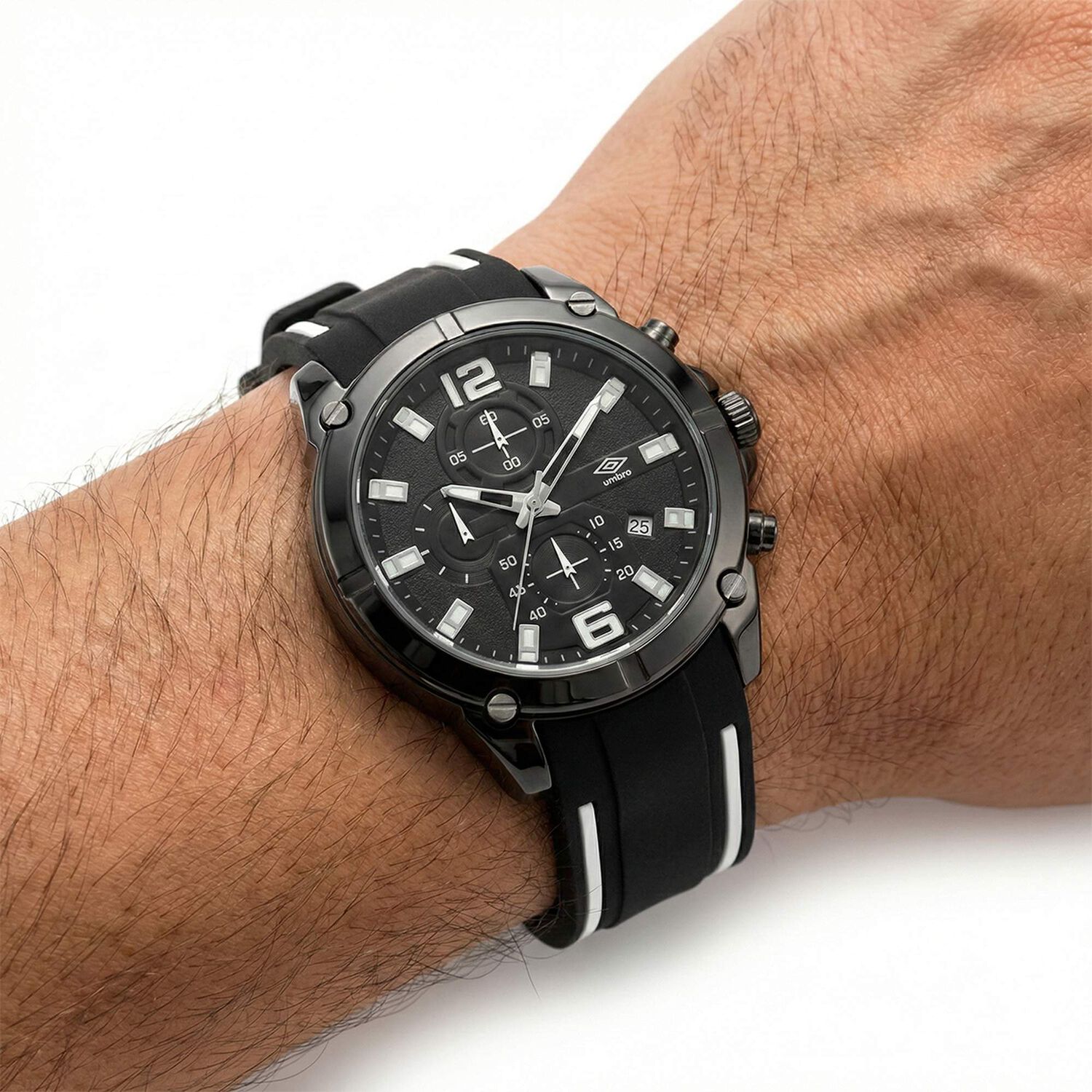 Reloj An&aacute;logo Hombre Umbro Plus Negro/ Blanco Umbp-1500-89 image number 3.0