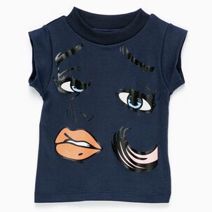 Polera Azul Labios Algodón Peruano