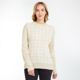 Sweater Jacquard Delantero Cuello Redondo Mujer Geeps