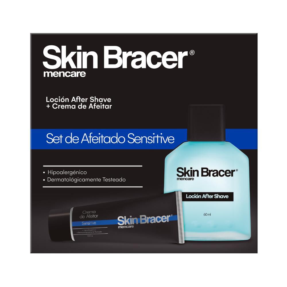 Set Skin Bracer Crema De Afeitar Sensitive 100gr + Locion After Shave 60ml image number 0.0