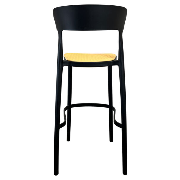 Pack 2 Taburetes Bar Bistro Negra Asiento Beige