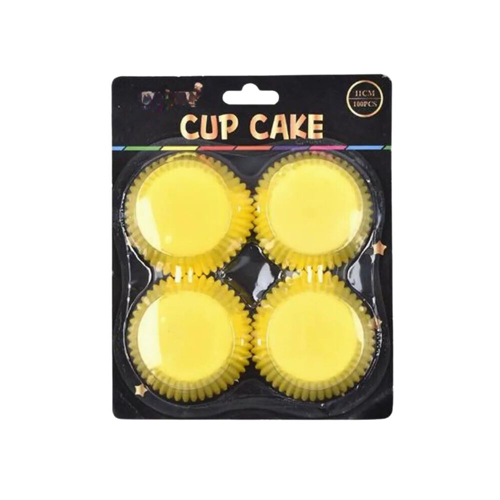 Moldes Cupcakes Papel Color Amarillo 48un Cotillon Celebración image number 2.0