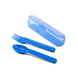 Set De Cubiertos + Estuche Azul