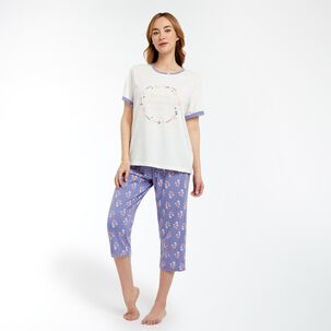 Pijama Capri Manga Corta Mujer Lesage