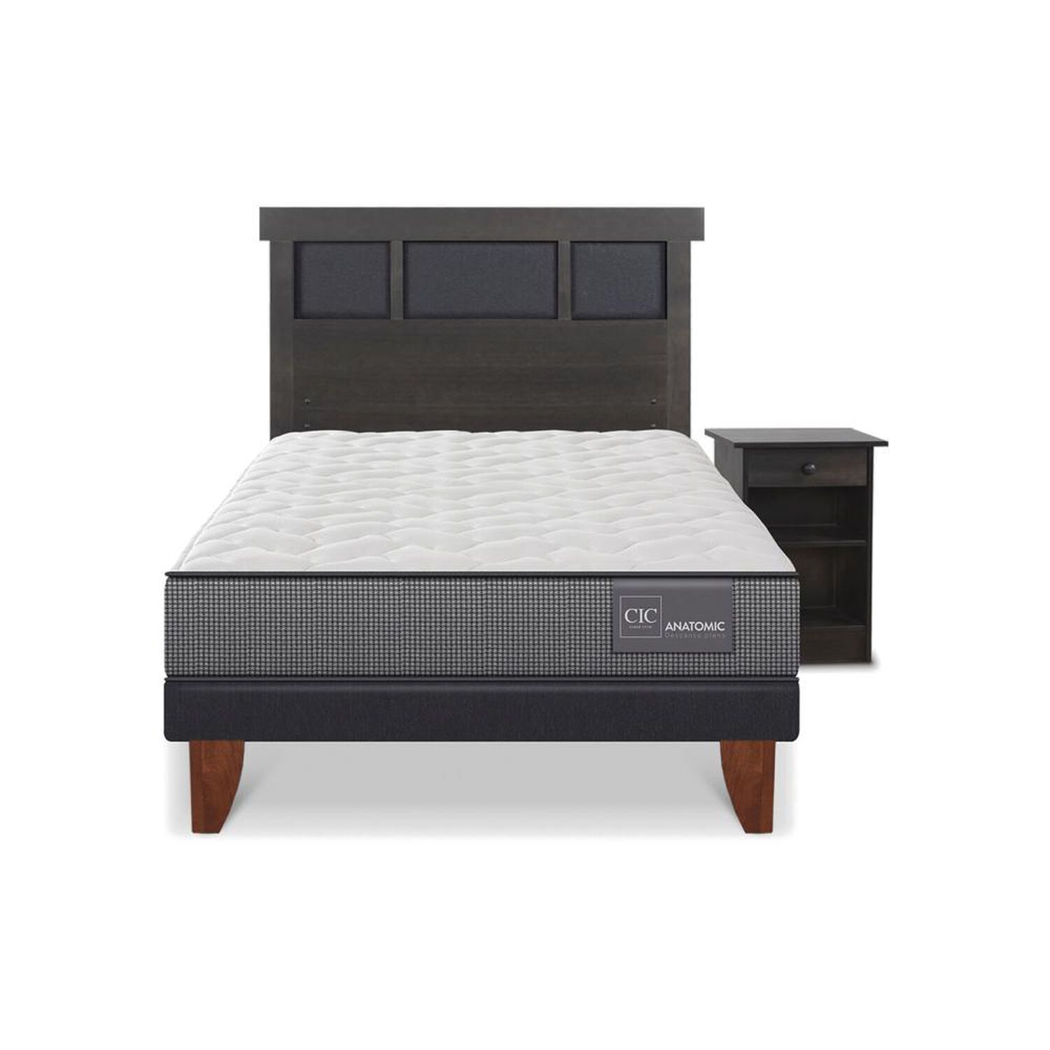 Cama Europea Cic Anatomic / 1.5 Plazas / Base Normal + Set De Maderas image number 0.0