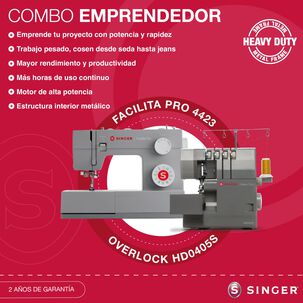 Combo Singer Heavy Duty Facilita Pro 4423 + Overlock Hd0405s