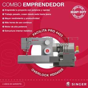 Combo Singer Heavy Duty Facilita Pro 4423 + Overlock Hd0405s
